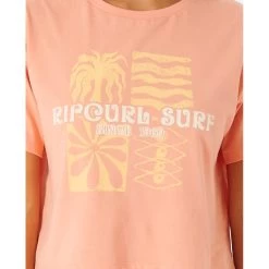 Rip Curl Always Summer Crop T-Shirt Women Light Coral -Water Adventure 10847382237c Ripcurl ALWAYS SUMMER CROP T Shirt Da li coral