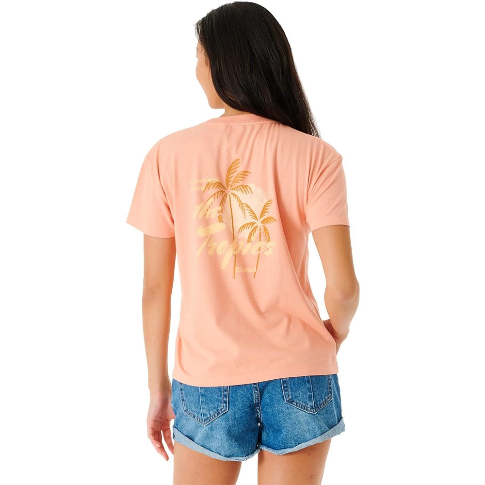 Rip Curl Tropics Relaxed T-Shirt Women Light Coral - Image 2