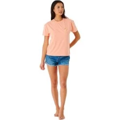 Rip Curl Tropics Relaxed T-Shirt Women Light Coral -Water Adventure 10847383708c Ripcurl Tropics Relaxed T Shirt Da light coral