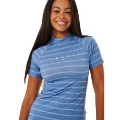 Rip Curl Golden Rays UV Shirt Women Blue White -Water Adventure 14347386210c Ripcurl GOLDEN RAYS UV Shirt Da blue white