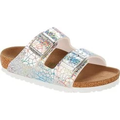 Birkenstock Arizona Sandals Kids Flashy Hologram Silver