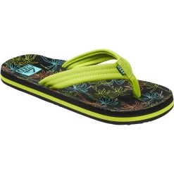 Reef Kids Ahi Sandals Kids Neon Palm