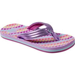 Reef Ahi Sandals Kids Lavender Hearts