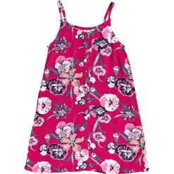 Roxy Exotic Night Strappy Dress Girls Cerise Pansies