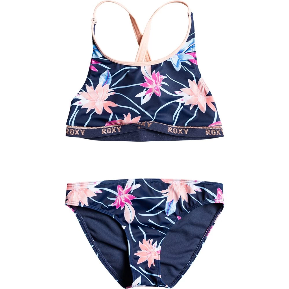 Roxy Croptop Bikini Set Girls Mood Indigo Floral Flow 3 Roxy Croptop Bikini Set Girls Mood Indigo Floral Flow