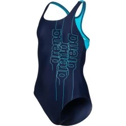 Arena Graphic Pro Back Swimsuit Girls Navy
