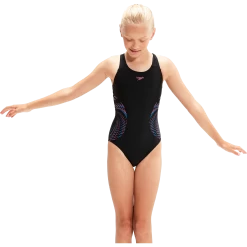 Speedo Placmement Muscleback Swimsuit Girls Black -Water Adventure 48240817267b Speedo Placmement Muscleback Badeanzug Ki bla ros vio bo blue