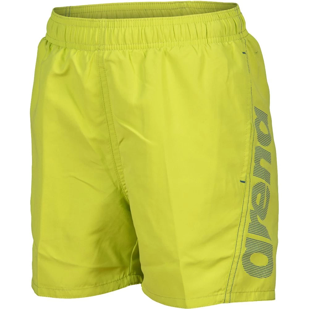 Arena Fundamentals Logo Swim Shorts Boys Soft Green Neon Blue