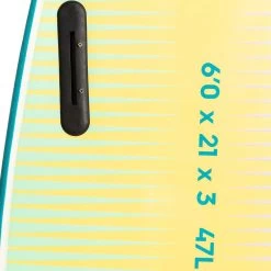 Quiksilver Bat 6'0'' Softboard Surfboard Blue Ocean -Water Adventure 68541676807F QS Bat 6 0 Softboard ocean blue