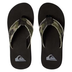 Quiksilver Monkey Abyss Flip Flops Men Black Brown Green -Water Adventure 87541679497b Quicksilver MokeyAbyss FlipFlop grAen