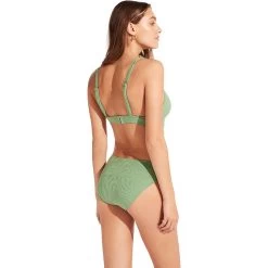 Seafolly SecondWave Longline Tri Bikini Top Women Palm Green -Water Adventure 96542877308d Seafolly SecondWave Longline Tri Bikini Top DA palm green
