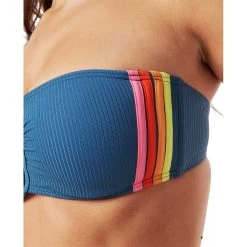 Rip Curl Wave Shapers Stripe Bandeau Bikini Top Women Real Teal -Water Adventure 96547389127c Ripcurl WA SHA STR BAND Bikini Da real teal