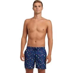 Arena Allover Boxer Swim Shorts Men Navy Multi