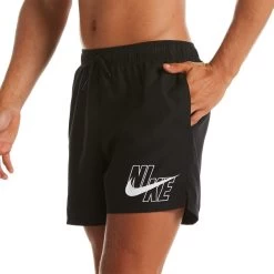 Nike Logo Lap 5' Volley Swim Shorts Men Black -Water Adventure 96669156043C Nike Logo Lap 5in Volley Badeshorts H schwarz
